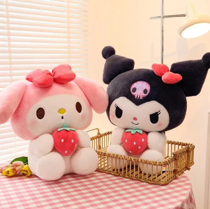 Cartoon Strawberry Kuromi Plush Toy Stor melodis saxmaskindocka