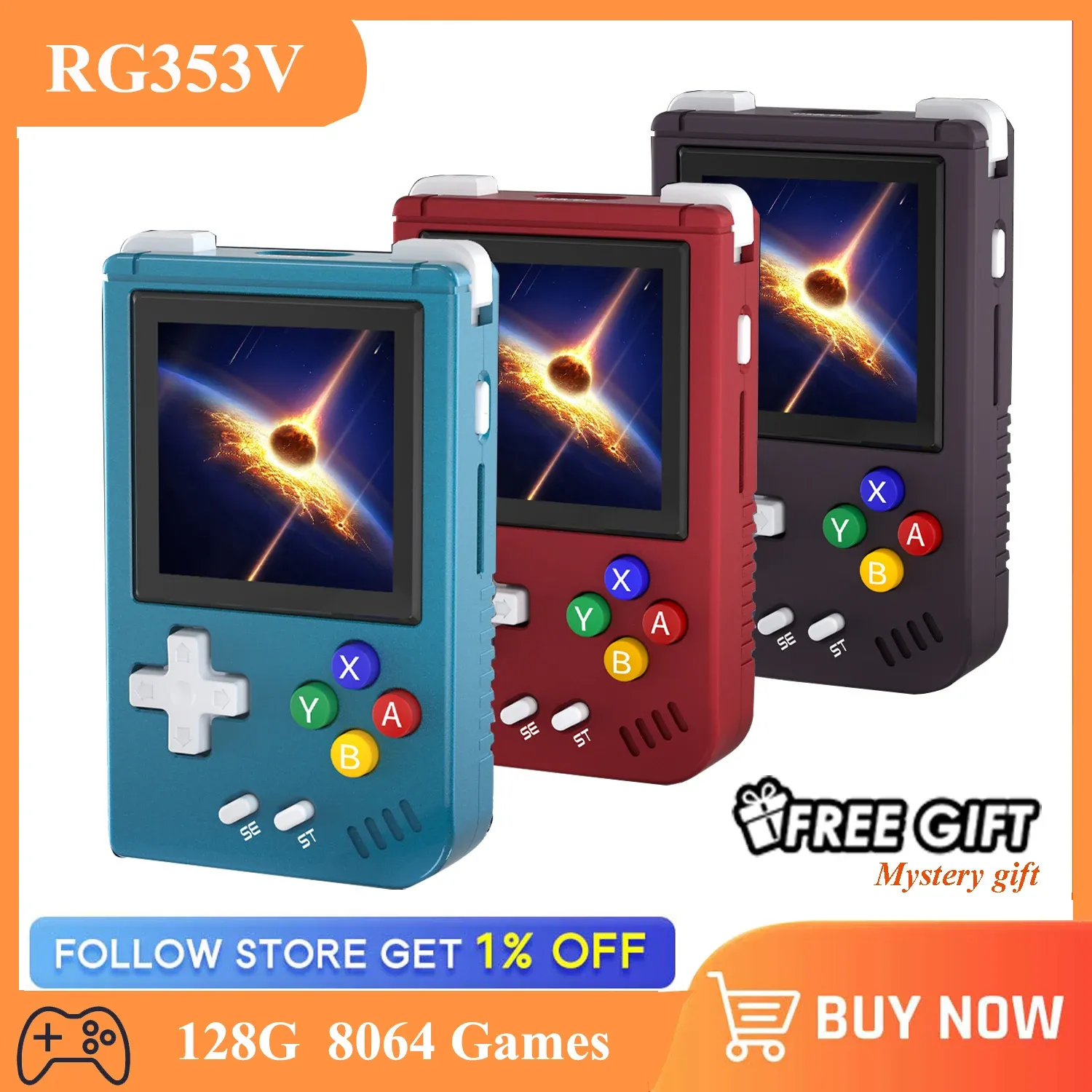 Игроки Anbernic RG Nano Mini Retro Handheld Console Console Player Linux System 1,54 "Экран IPS Metal Shell Portable Player 8064 игры