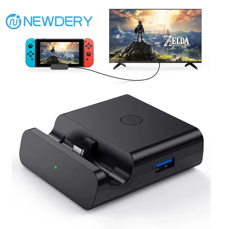 شواحن Newdery Switch TV Dock لـ Nintendo Switcholed Type C إلى HDMI Digital AV Multiports Pured Fast Charger Station