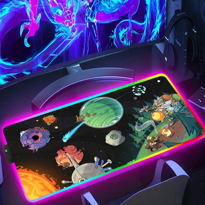 Tapis de souris RGB Anime tapis de souris Xxl extérieur Wilds rétro-éclairage Gamer clavier rétro-éclairé tapis Pc accessoires bureau protecteur tapis souris de jeu