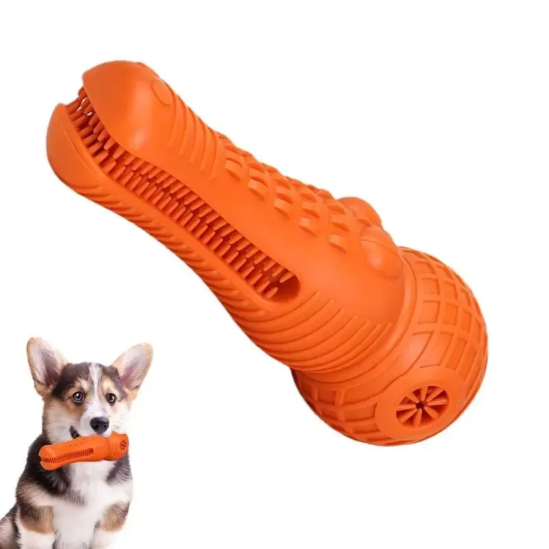 Toys Dog Teething Toys Dog Toy Teething Stick Chewable Teeth Cleaning Crocodile Shape Squeaky Chew Toy For Dogs Dental Care Cleaning