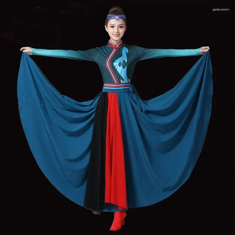 Stage Wear Mongols Dance Women's Costumes Adult Ethnic Minority Modern Mongolian Hongyan Performance Costume