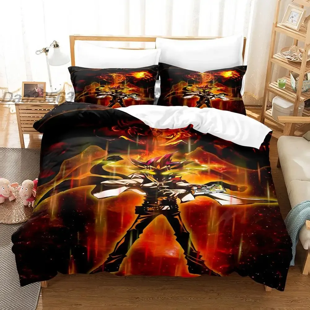 Conjuntos Yu Gi OH Bedding Conjunto de cama solteira solteira com tamanho de tamanho da cama de tamanho Aldult Kid DuvetCover de DuvetCover 3D Anime 2022 Kawaii