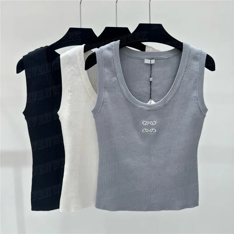 Sports Yoga Tees Knitted Vest Womens Crop Tank Top Fashion Casual Breathable Knits T Shirts Clothes