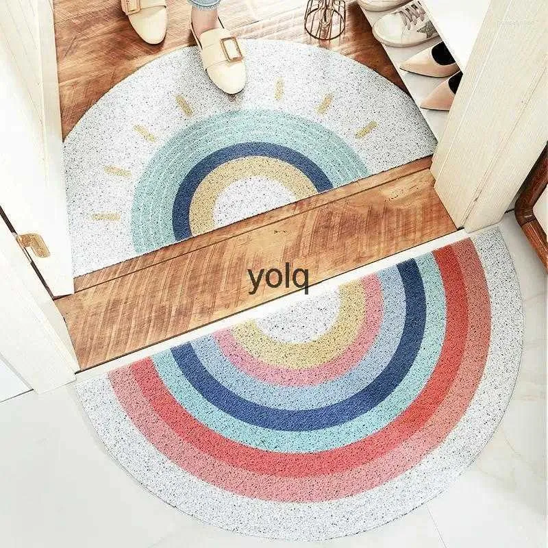 Mattor Rainbow Cartoon Sand Scraping Door Entrance Welcome Mat Hall Bad Nonslip Rug Dust Borttagning Mattor Tråd Loop Footpad Doormat H240514