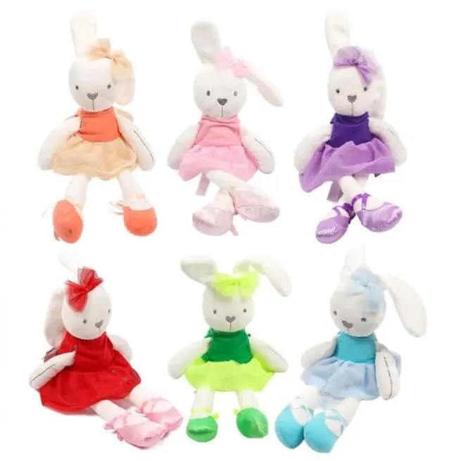 42cm Cute Rabbit Wear Cloth With Dress Plush Toy Stuffed Soft Animal Dolls Ballet Rabbit For Baby Kids Birthday Gift