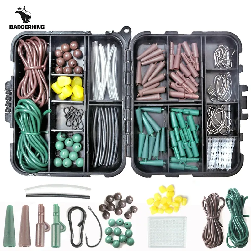 Werkzeuge 152 Stück Karpfenangeln Tackle Box Feeder Fishing Rig Component Set Zubehör Kit für Karpfenangeln