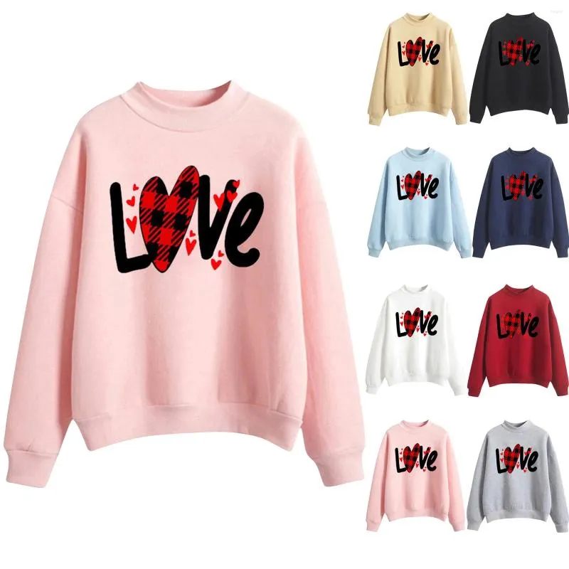 Women's Hoodies Fleece Hoodie Jacket Valentine's Day For Women Sweatshirt Love Patten Top Long Sleeved Womens Zip Up With Hood