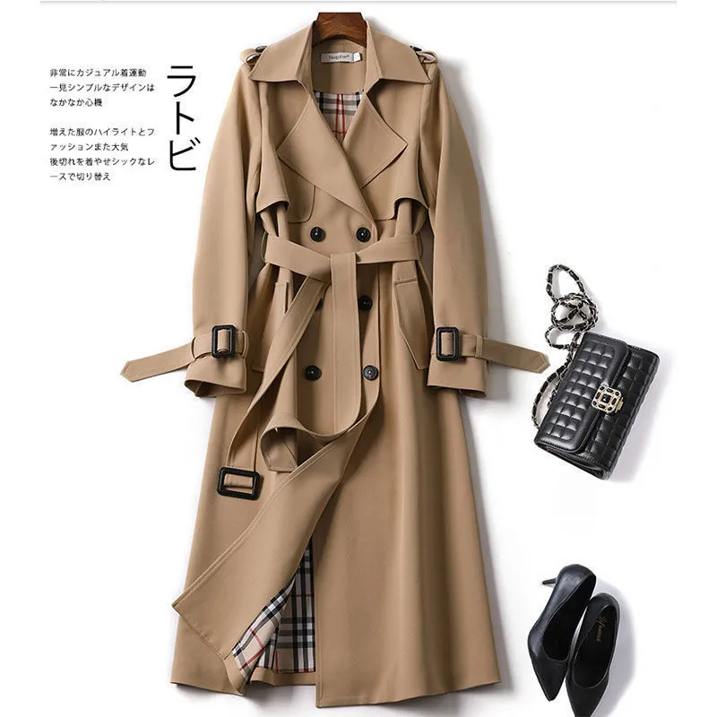 Spring Autumn Women's Casual Trench Coat Womens Jackets Fashion Windbreaker Jacket Turtle Neck Trench Coats Ytterkläder Rockar Toppkvalitet Cargidan Women Clothing 4xl