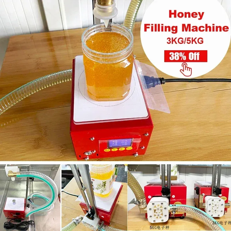 Processorer 5 kg smart honung fyllningsmaskin 2022 ny kommersiell växelpump som kör ingång honung flytande automatisk max fyllmedel matprocessor