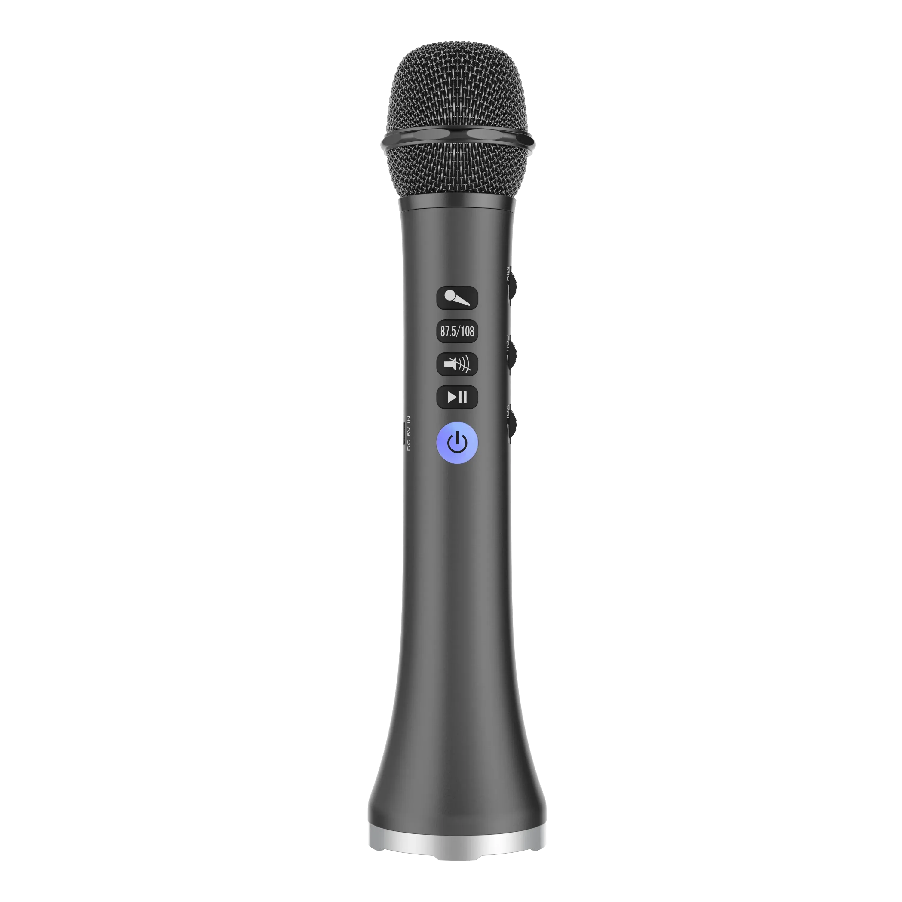 Microphones EONKO L698 15W Wireless Bluetooth Karaoke Microphone Speaker with FM Transmitter 4000mah Rechargeable Removeable Battery