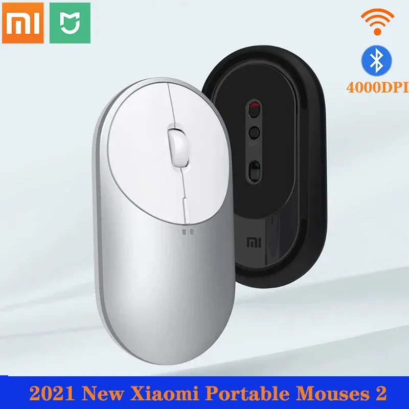 マウスオリジナルXiaomi Mijia Mouseポータブル光学ワイヤレスBluetoothマウス4.0 RF 2.4GHzデュアルモードラップトップPC用