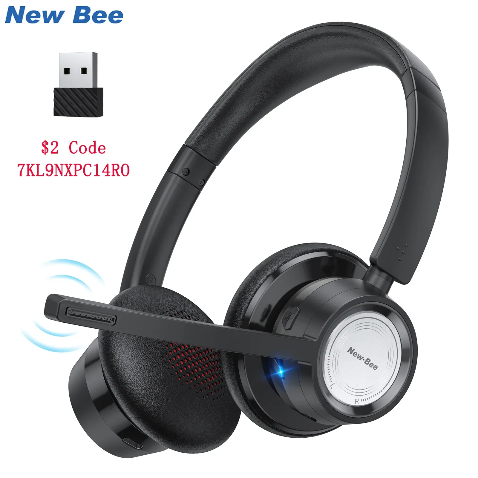 Наушники Новые беспроводные наушники Bee BH58 V5.0, Bluetooth-гарнитура, 25 часов воспроизведения с микрофоном, складные легкие наушники для телефонов, ноутбуков