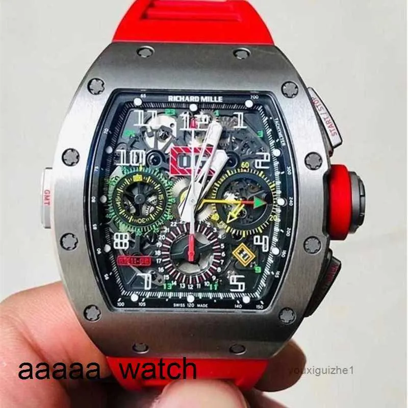Zegarek luksusowy zegarek mechaniczny Richarsmilles Ruch mechaniczny Ceramiczny Pasek Gumowy Pilot Pilot Titanium Series Series Series 50427mmfa Shio