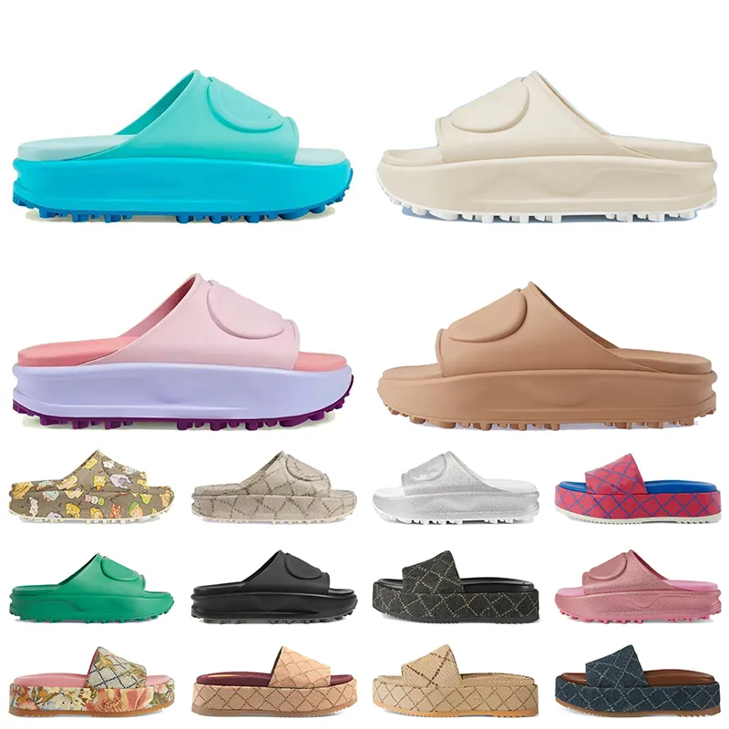 OG Original Platform Sandals Famous Designer Women Slide Brand Back Pink Beige Slides Woman Slippers Luxury Mens Flat Canvas Sliders Sandale Loafers Beach Shoes