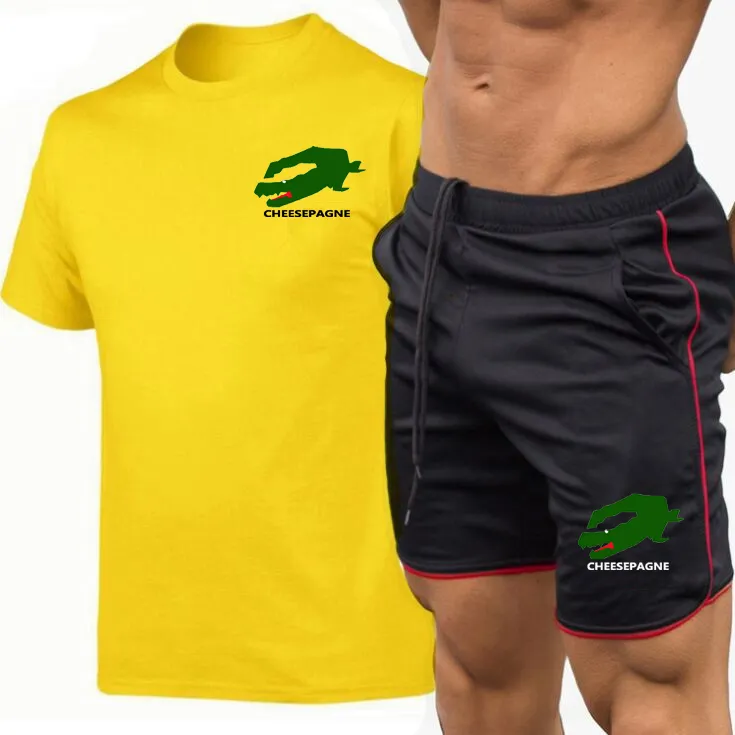 Tuta da uomo nuova tuta sportiva estiva due pezzi t-shirt pantaloncini tuta da jogging tuta sportiva da uomo abbigliamento fitness tuta da ginnastica