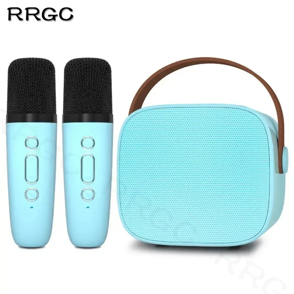 Speakers Mini Karaoke Machine for Kids,Portable Bluetooth Speaker with 2 Wireless Microphones for Kids and Adults Birthday Home Family