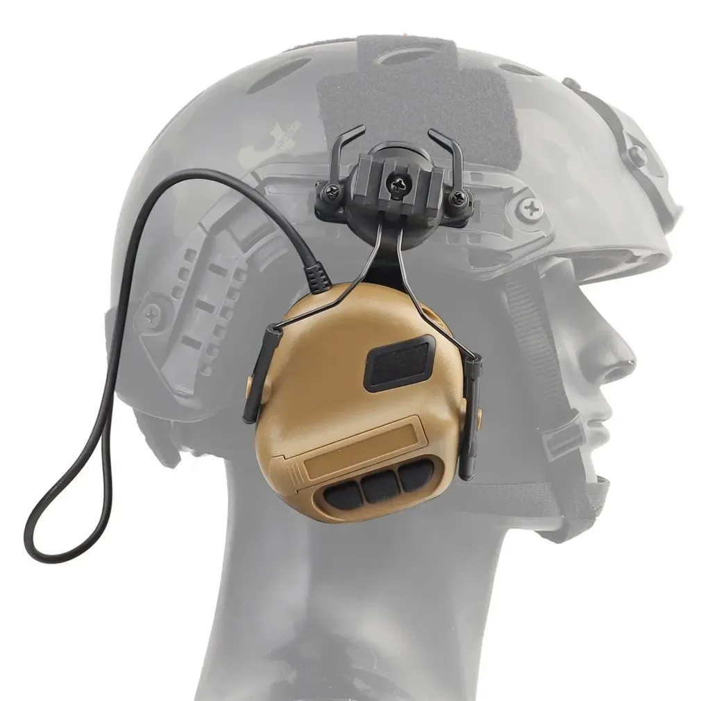 Tillbehör Taktiskt hjälmens headset med snabb hjälm Rail Adapter Airsoft Communication Headphone Outdoor Hunting Shooting Headset