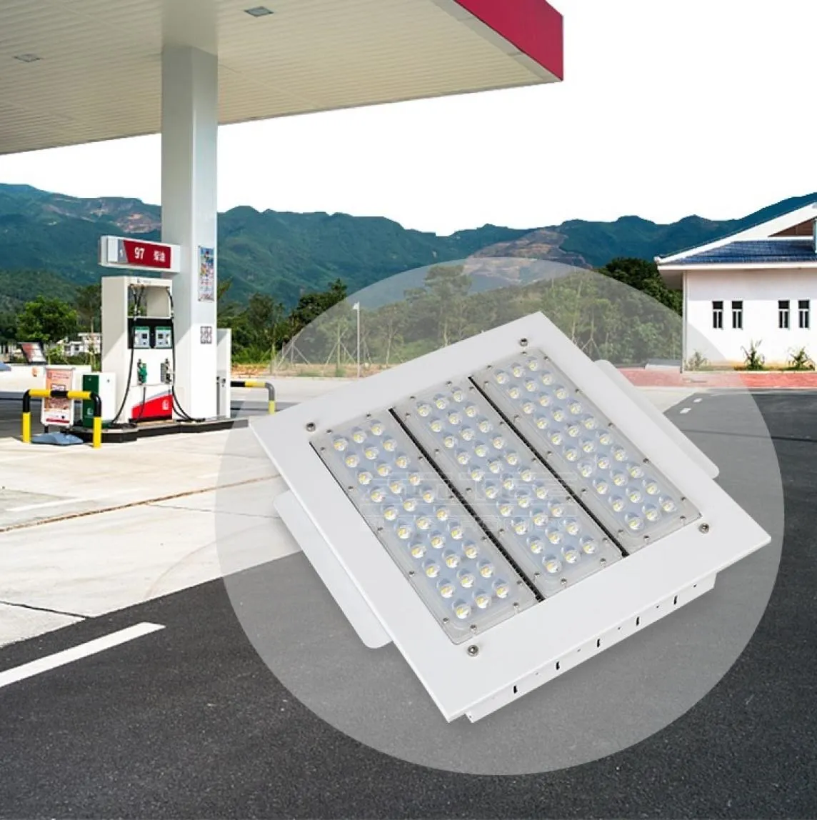 100W 120W 150W 200W Posto de gasolina à prova d'água IP65 de alto lúmen para exterior LED luzes de dossel AC 90277V6052372