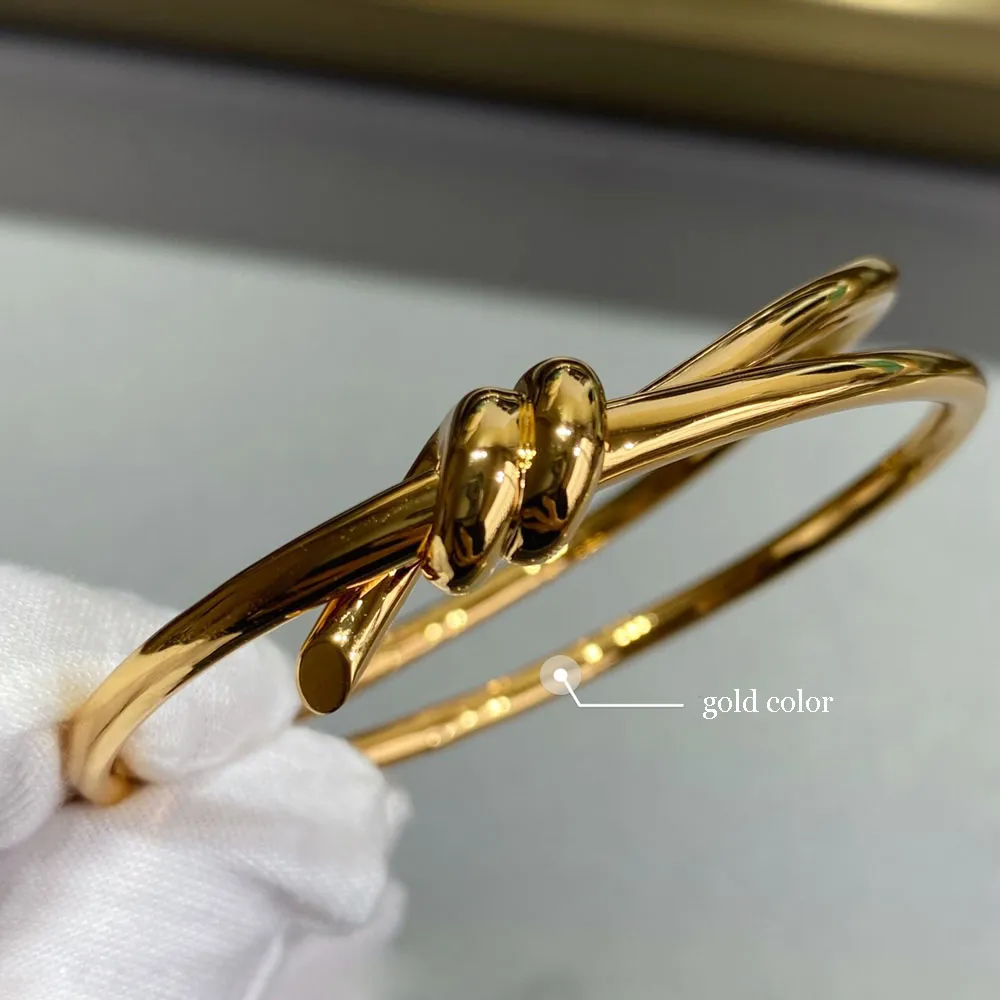 المصمم يوصي بشدة v مواد ذهبية CNC سوار عقدة الذهب