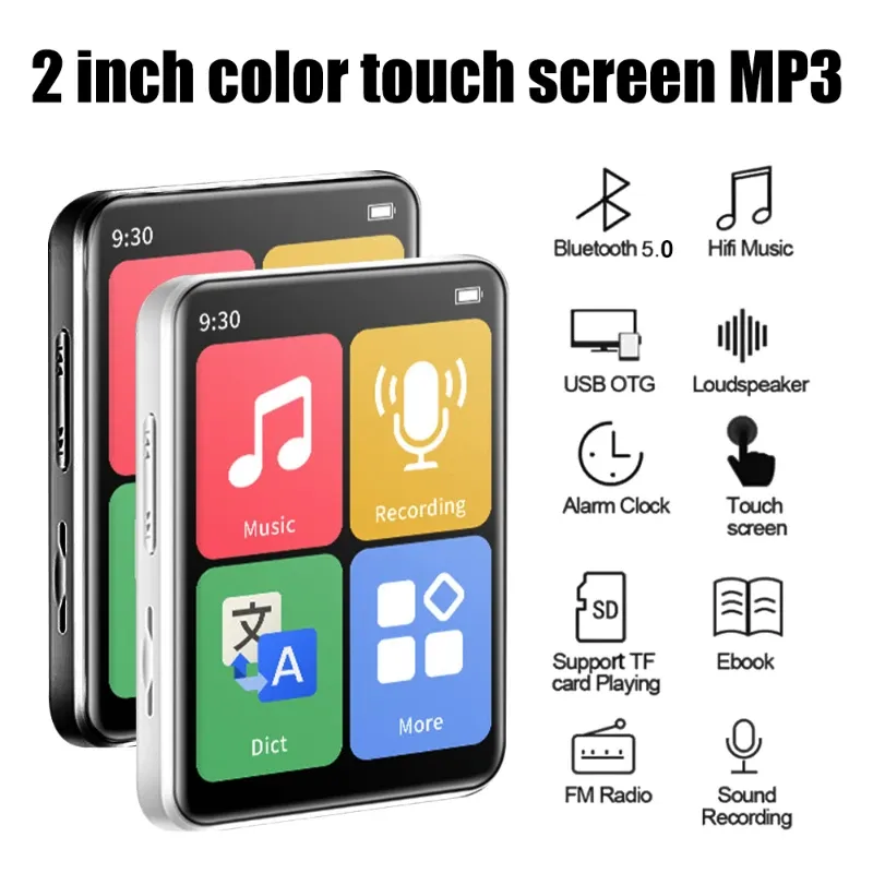 Spelare 2023 Ny Mini Portable MP3 -spelare Bluetooth Small Music Player Touch Screen Walkman Sports Music Player