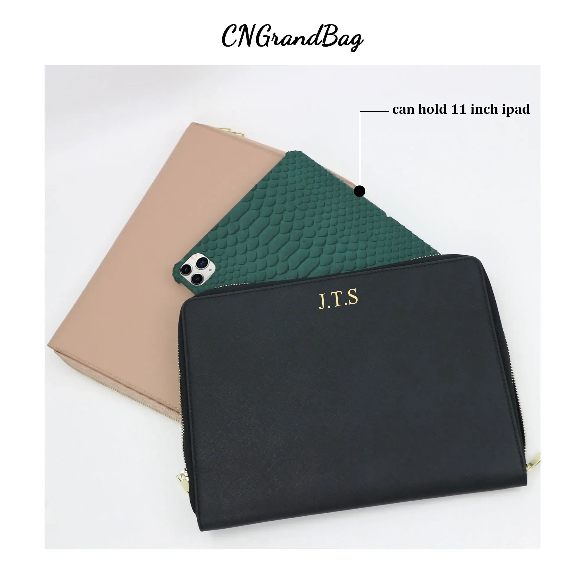 Backpack Monogrammed Saffiano Microfiber Leather Sleeve for IPAD Protective Bag for 11" PAD Men Travel Pouch 13 Inch For Laptop