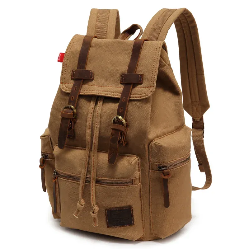 Backpack AUGUR New 17 inch men's backpack vintage canvas backpack school bag men's travel bags large capacity travel laptop backpack bag