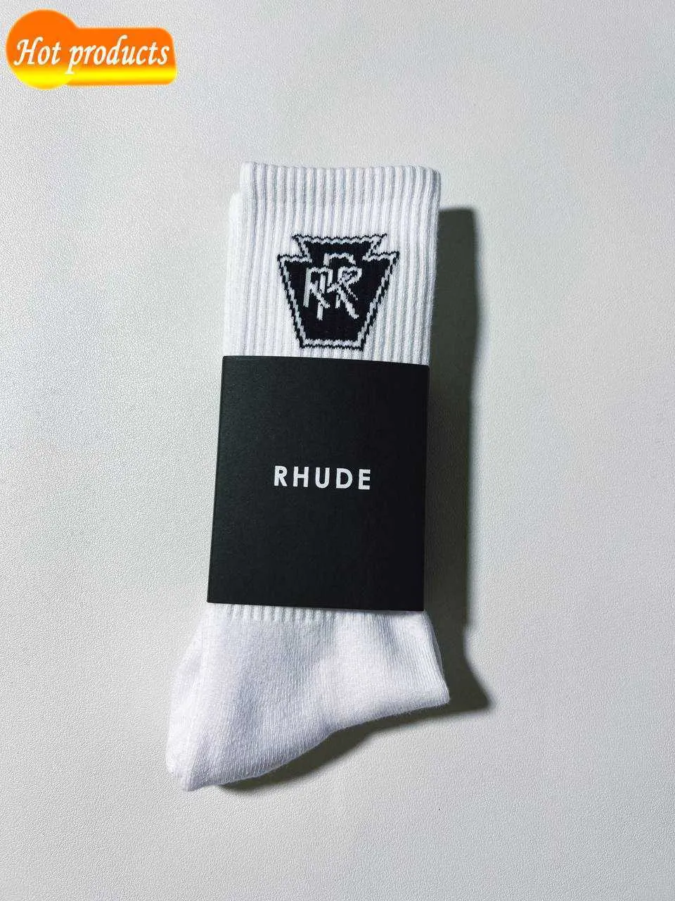 Rhude Sock Men Designer Socks Luxury High Quality Pure Cotton Comfort deodorization吸収汗をかくエアストッキングファッション人気ブラックスポーツソックスJ7VH