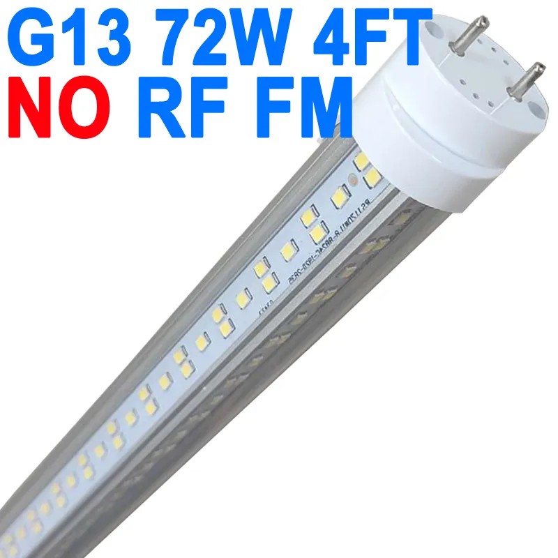 72W G13 T8 LEDチューブライト4フィート（45.8インチ）、蛍光球電球交換、白6500K、G13ビピンショップランプT12 LED交換4フィートワークベンククレスチ