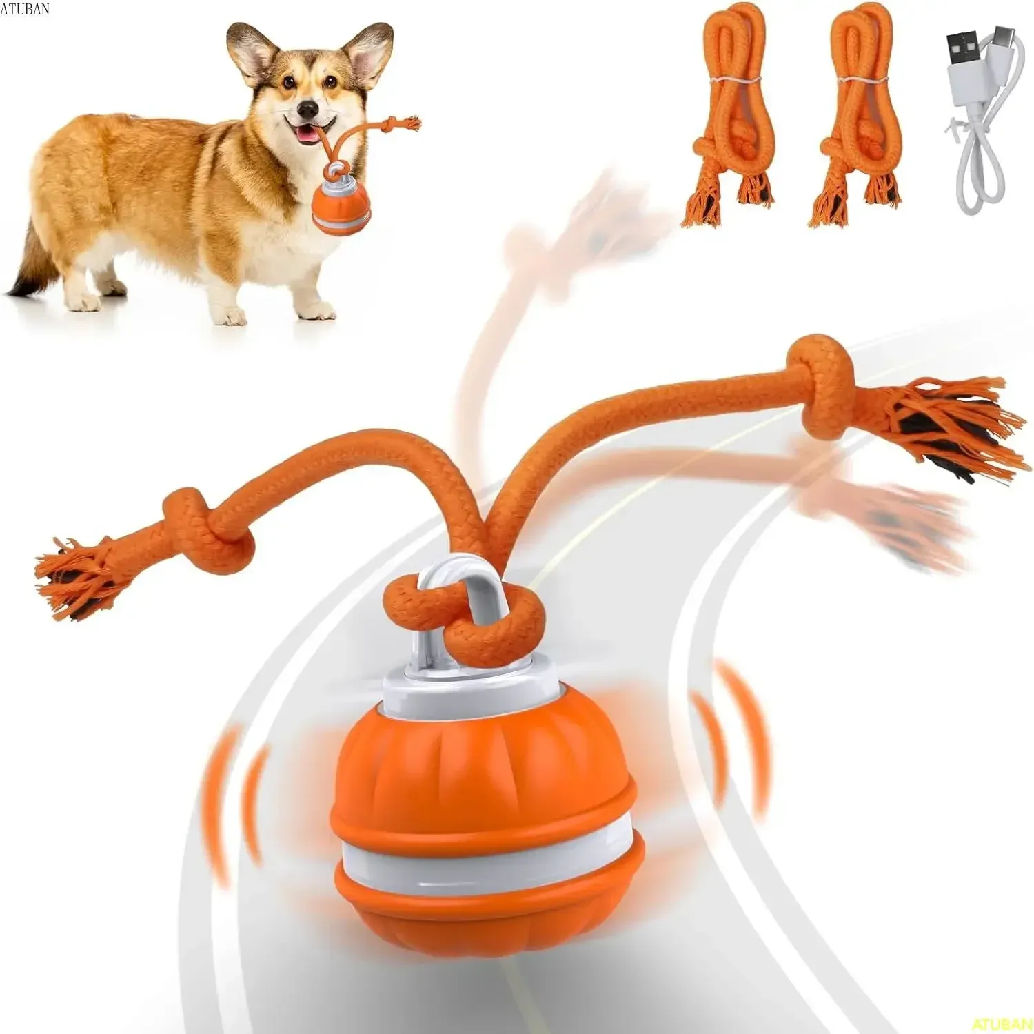 Zabawki Peppy Pet Ball for Dogs, Dog Interactive Toys Ball Ball, Motion Aktywuj kulkę dla szczeniąt/małych psów, automatyczna poruszająca się zabawka dla psów