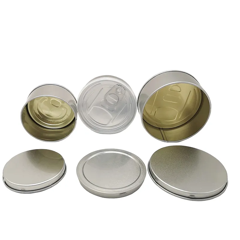 Tin can oem support stickers for storage containers with pull ring smell proof containers 100ML airtight with lid