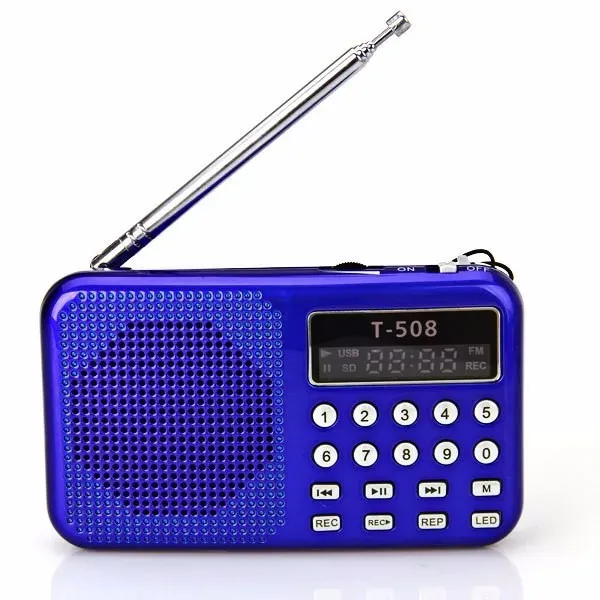 Radio Hot Sale Digital FM Radio Micro SD/TF USB MP3 MP3 Visualizza LCD Internet Radio con altoparlante T508R
