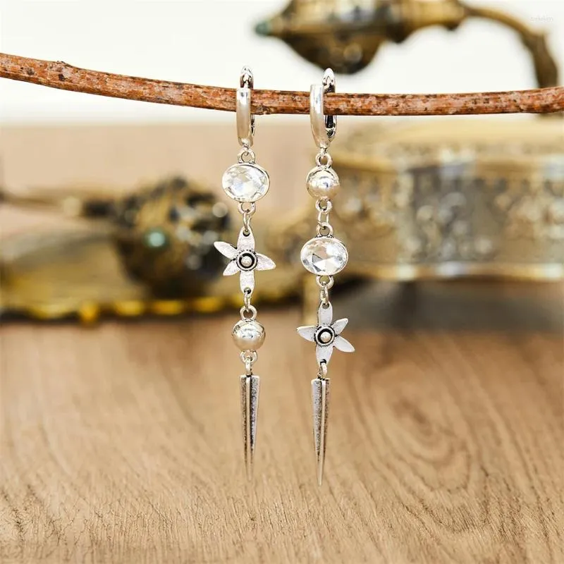 Boucles d'oreilles pendantes géométriques longues pour femmes, pompon rétro suspendu en Zircon, Piercing personnalisé, accessoires pour dames, bijoux