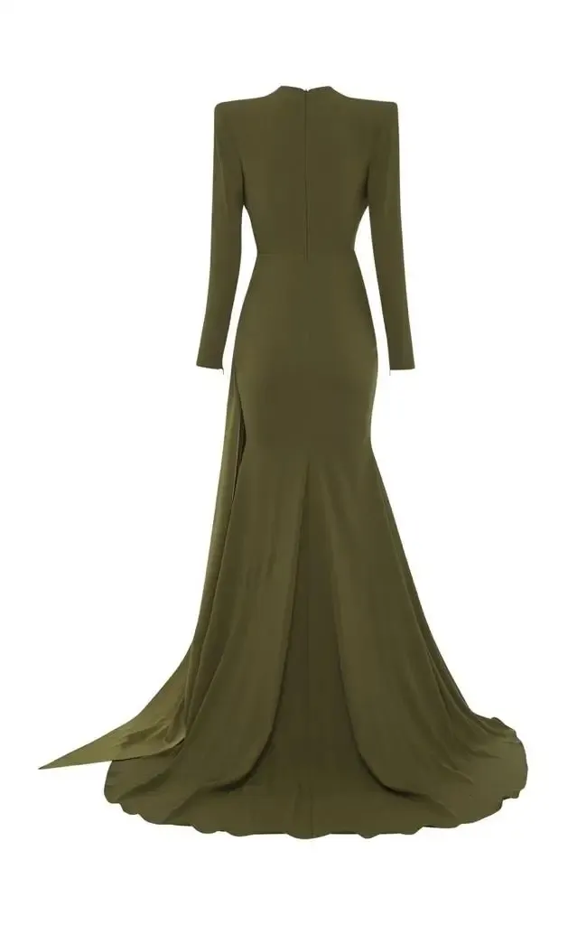 Long Green Evening Dress: Elegant V Neck Crepe Mermaid Gown For Prom |  Formal Occasions From Dyy_dress88, $69.43 | DHgate.Com
