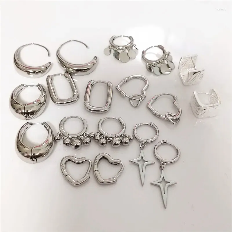 Pendientes de aro 2024 de moda Chapado en plata gota de agua corazón pendiente cruzado para mujeres niñas regalo de joyas de fiesta A001