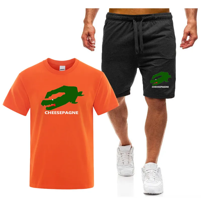 2024 Nieuwe Heren T-shirt Set Merk Gedrukt Shorts Sportkleding 2 Delige Set Mode Gedrukt Zomer Heren Gym Wear street Wear