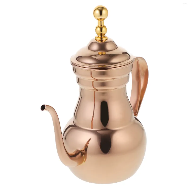 Servis uppsättningar Portable Arabic Coffee Pot Travel Water Kettle Tea With Siler rostfritt stål