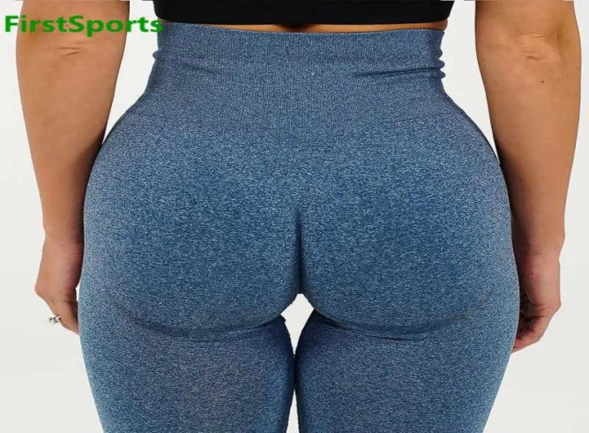 Novas leggings esportivas sem costura para mulheres ginásio calças de yoga cintura alta squatproof barriga controle fitness treino collants bubooty1824111