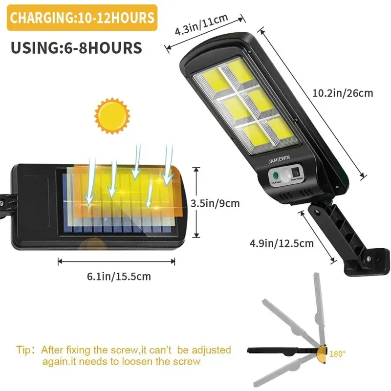 Umlight1688 Solar Street Lights Outdoor Waterproof Motion Sensor Wall LED Lamp with 3 Lighting Mode Solar Powered Lights for Garden Patio