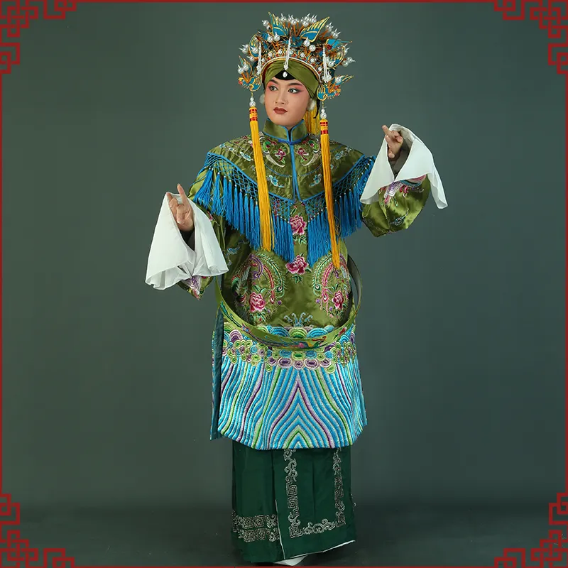 Beijing Opera Specialized Clothing Drama Granny Robe Empress Dowager Phoenix Garment Yue Opera She Taijun Stage Performance Wear