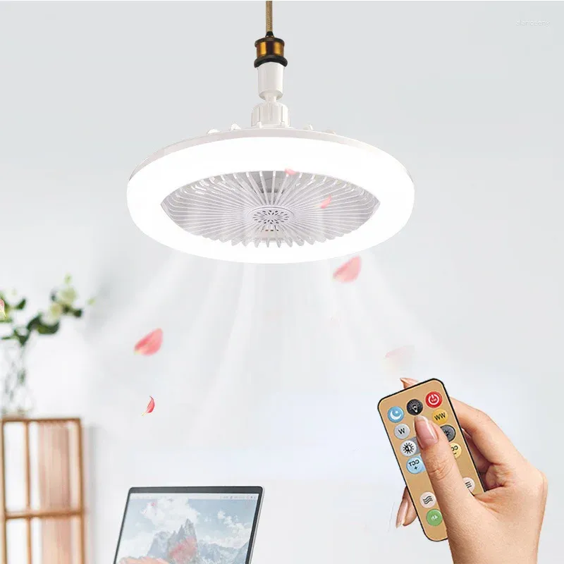 Ceiling Fans With Light Remote Control Dimmable Lamp Bulb Indoor Bedroom Chandelier Cooling Fan Led