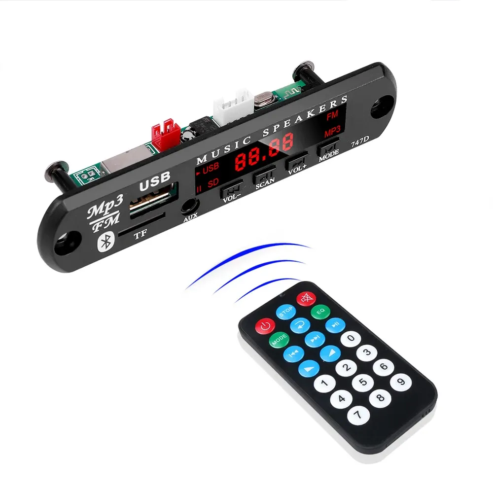 Player Bluetooth 5.0 Radio DC 9V 12V Wireless audio Receiver Car Kit USB 3.5MM AUX FM Module Mp3 Player Decoder Board