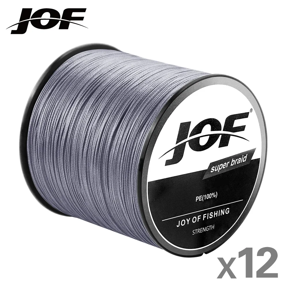 Lignes JOF 12/8 brins tresse ligne de pêche 300M 500M 100% PE forte lisse Multifilament japonais carpe produits de pêche