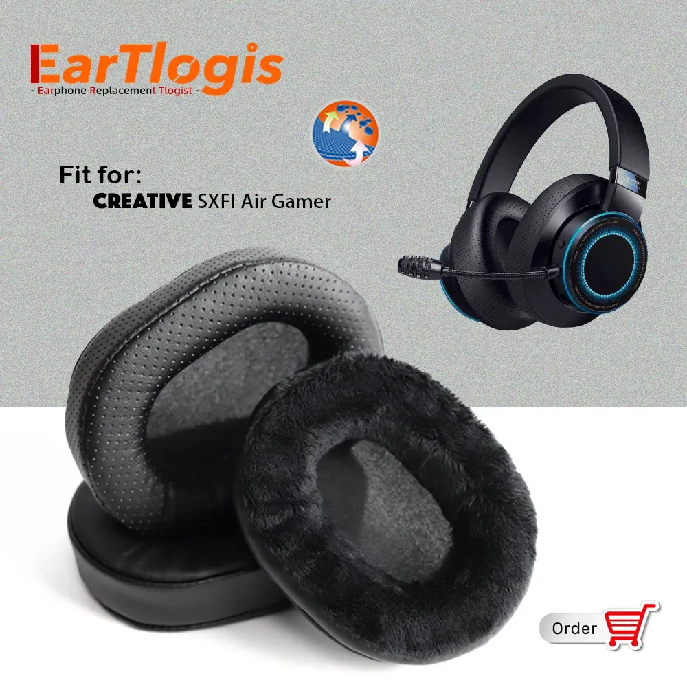 EarTlogis – coussinets d'oreille de remplacement, accessoires pour casque de Gamer créatif SXFI Air, housse de coussin, oreiller