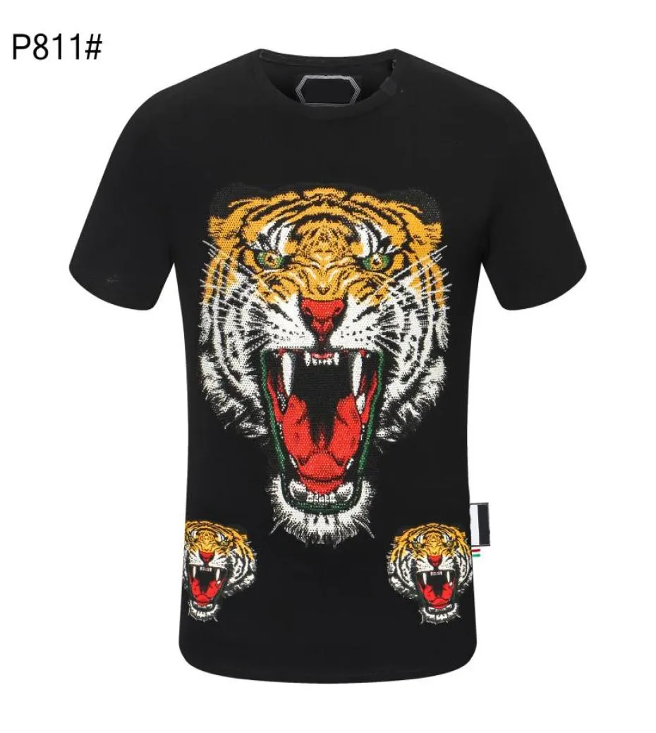 Avrupa moda lüks tişört erkekler tişört kafatası tshirt pp Phillip sade tshirtler yuvarlak boyun nakış tasarımları çiftler t7097605