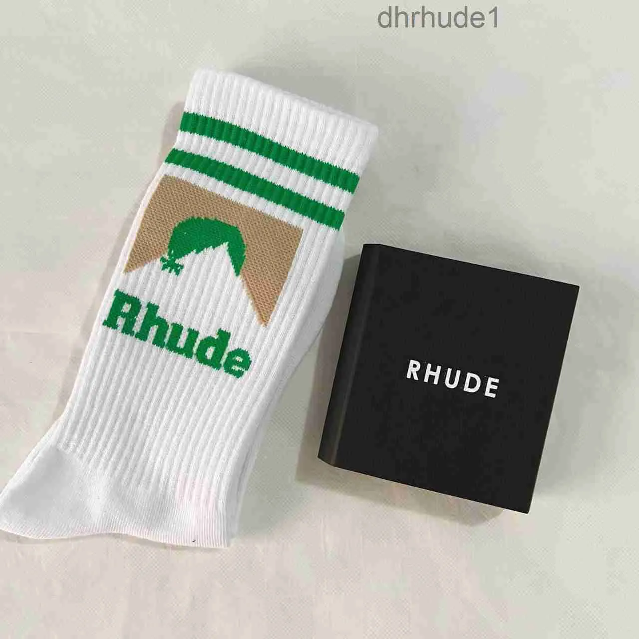 Men Rhude Socks Luxury High Quality Sock Designer Calcetines Women Pure Cotton Comfort Brand Representative Deodorization Absorb Sweat Let in Air Stockings b E6sp