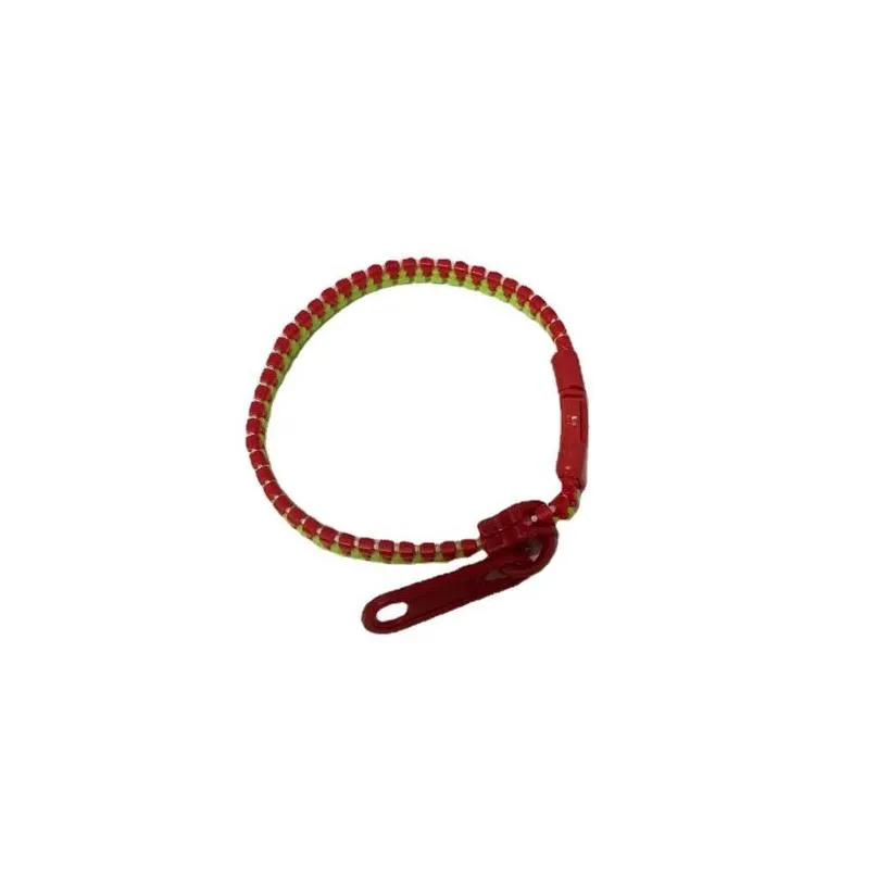 Urok Bracelets 2021 Bransoletka z suwak na rękę Dual pojedynczy kolor metalowy zamek fluorescencyjny neon kreatywny dla kobiet upuszczenie biżuterii Dhmmx