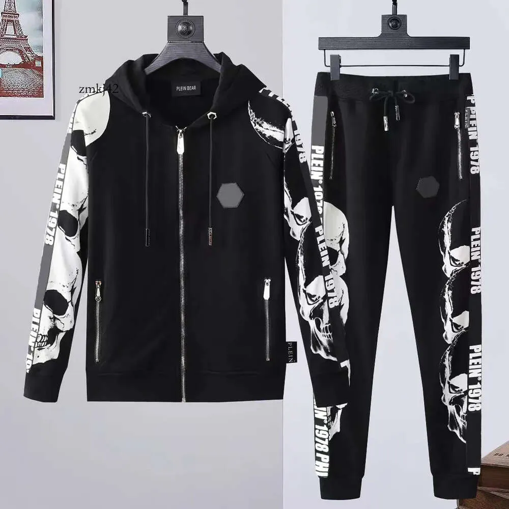 Philip Plein Masculino Hoodie TOP Calças Cranio Designer Hexagon Tracksuit Mens Hoodies Casual Plein Fatos Jaquetas Phillip Plein Pan 1717