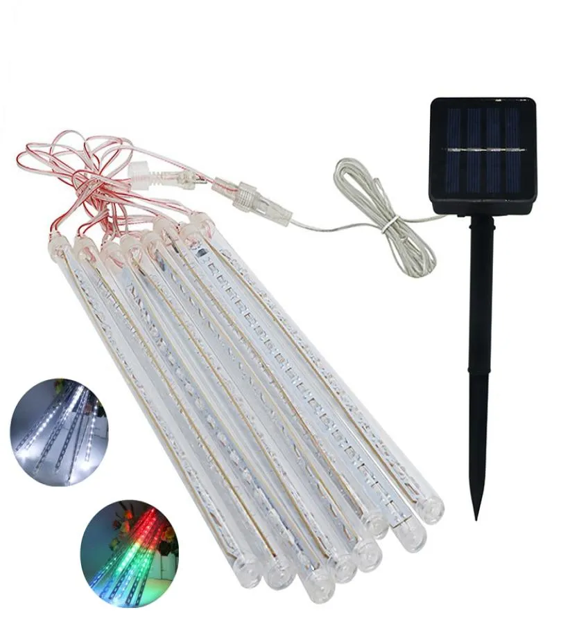 Edison2011 8pcs 30cm güneş enerjili LED Meteor Duş Yağışı Işık Bahçe Ağacı Tatil Tüpü Işık Su Geçirmez Güneş Powered LED Şerit 9331583