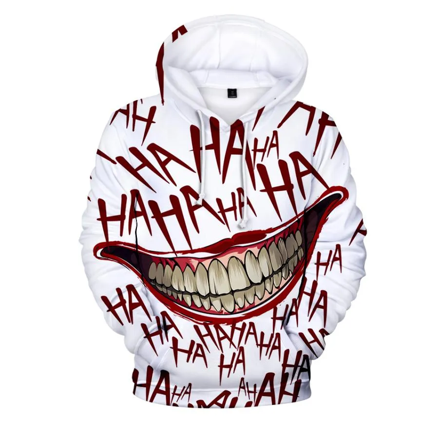 Haha Joker 3d Print Sweatshirt Hoodies Mannen En Vrouwen Hip Hop Grappige Herfst Streetwear Hoodies Sweatshirt Voor Koppels Kleding SH19071276339